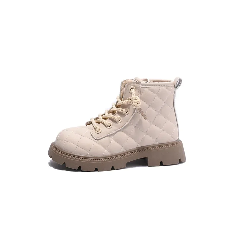 Dziecięce buty dziewczęce 2024 Jesień Nowa moda Miękka podeszwa Wygodne buty za kostkę Okrągłe palce Buty księżniczki Czarny maluch Krótkie buty
