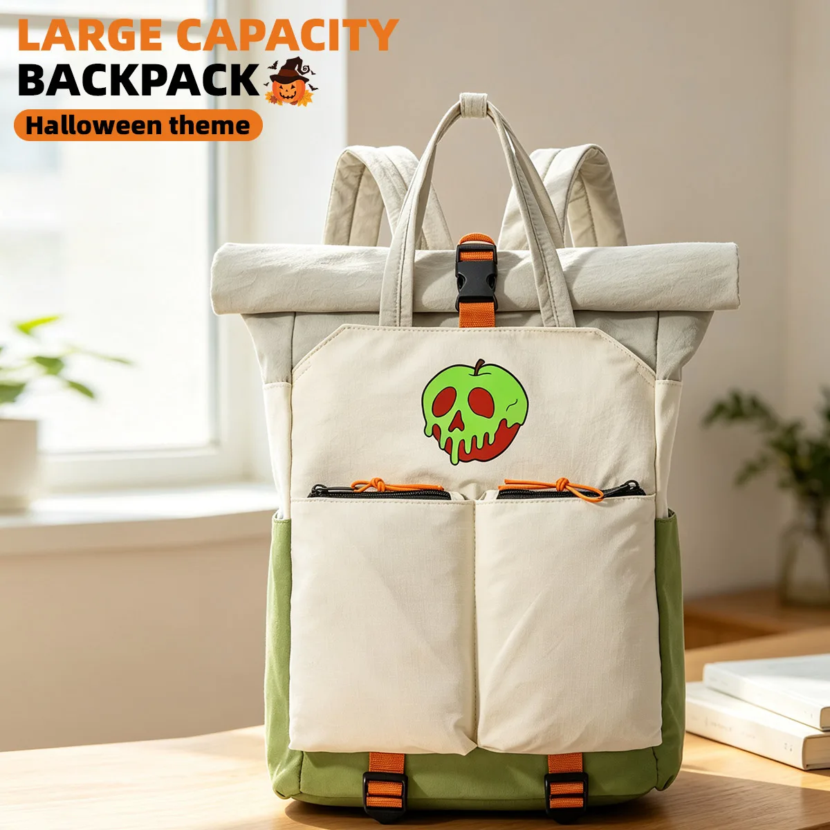 Korean-Style Schoolbags for Junior High School Girls, Ins Niche High-Value Backpacks for High School Students, Large-Capacity Lightweight Girls' Backpacks, Halloween Gifts