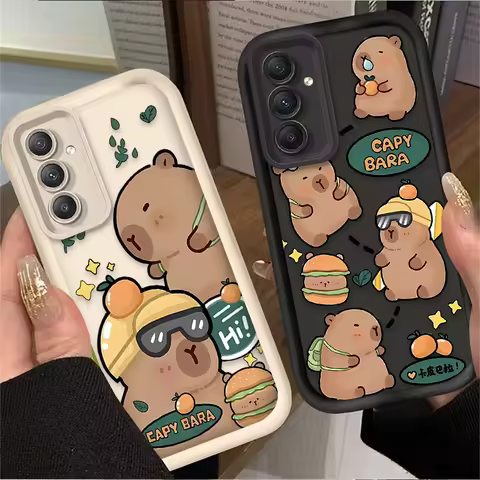 Cute Cartoon Capybara Case For Samsung Galaxy A54 A05 A05S A34 A24 A14 A53 A33 A23 A13 A52 A52S A32 A22 A12 A71 A51 A31 A50 Etui