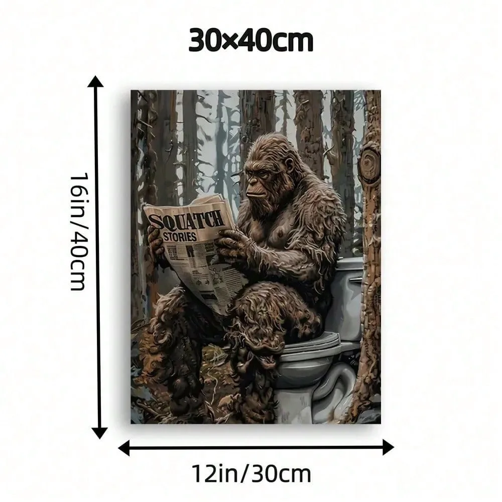 

Современное железное искусство, забавный холст Sasquatch, настенный декор для домашнего офиса, кафе