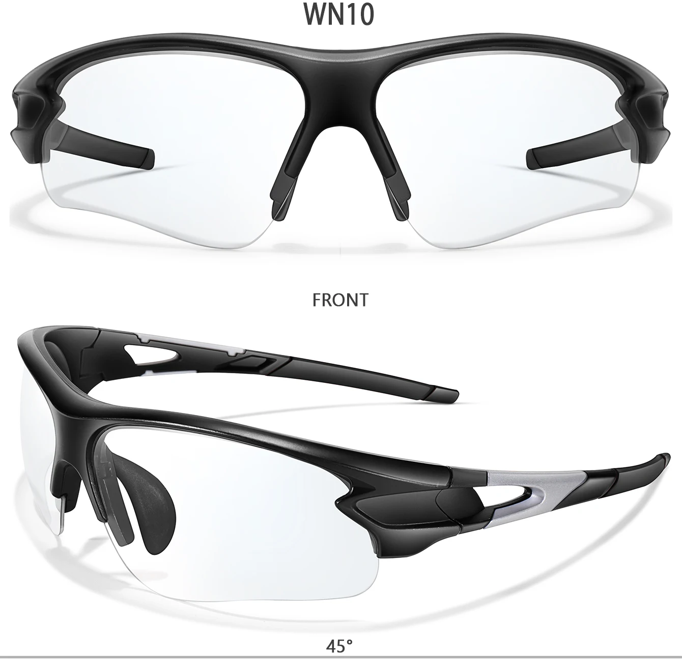 Modische photochrome Sonnenbrille, Unisex, Outdoor-Sportbrille zum Angeln, Radfahren, Reiten, Laufen, Fahren, bequeme Schutzbrille – Detail 4