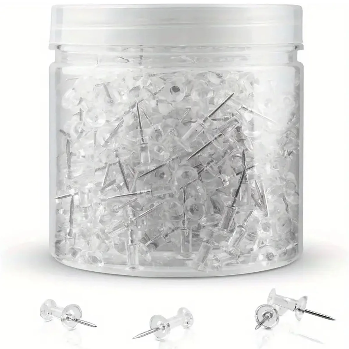 100/200/500/1000pcs PUSH Pins หัวพลาสติกเหล็กผนัง Thumbtacks ภาพวาดเล็บสําหรับ Home Office และโครงการหัตถกรรมพร้อมกล่อง