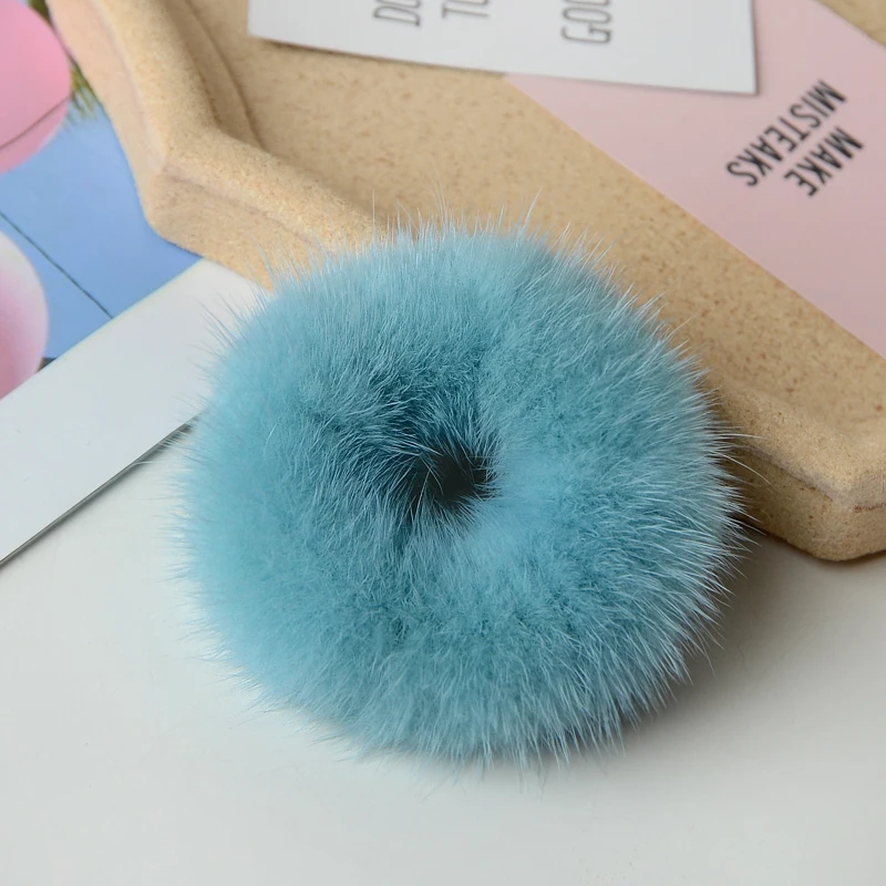 100% Real Mink Fur Hair Rope Women Accessory Flurry Headband Hair Ties Holder Elastic Highgrade Luxury Fashion Hair Ring