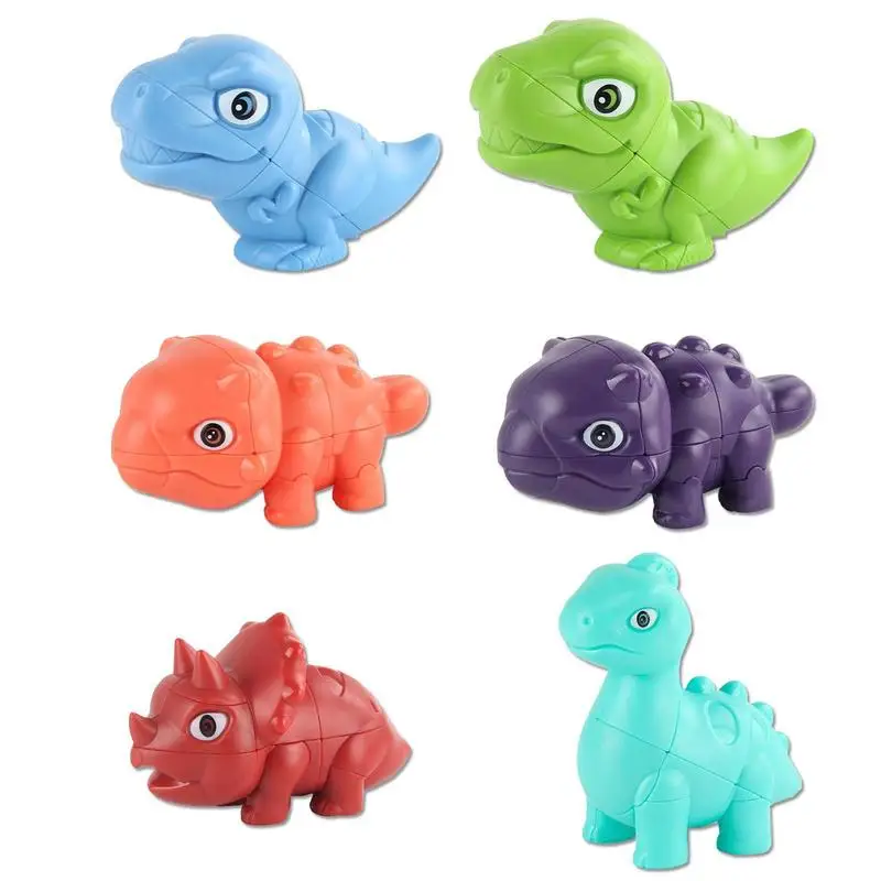 Rompecabezas de cubo mágico de dinosaurio para niños, rompecabezas de ciencia y educación con forma de Animal suave, modelo de rompecabezas, rompecabezas de cubo mágico