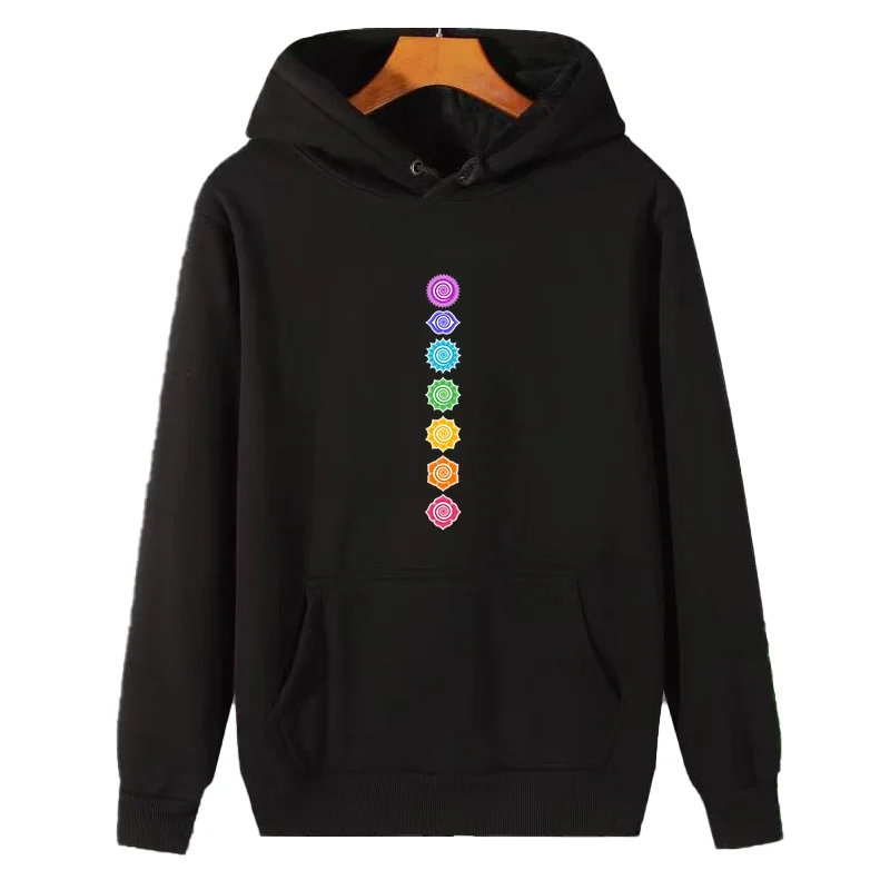 

7 Chakras Spiritual Meditation Zen Om Buddhism Energy fashion graphic Hooded Shirt winter thick sweater hoodie fleece hoodie