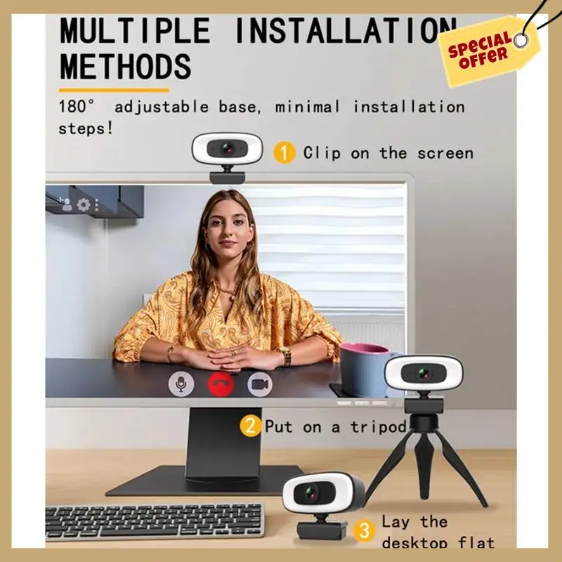 USB веб-камера 4K 1080P мини-камера с микрофоном черная для Youtube ПК камера для видеосъемки