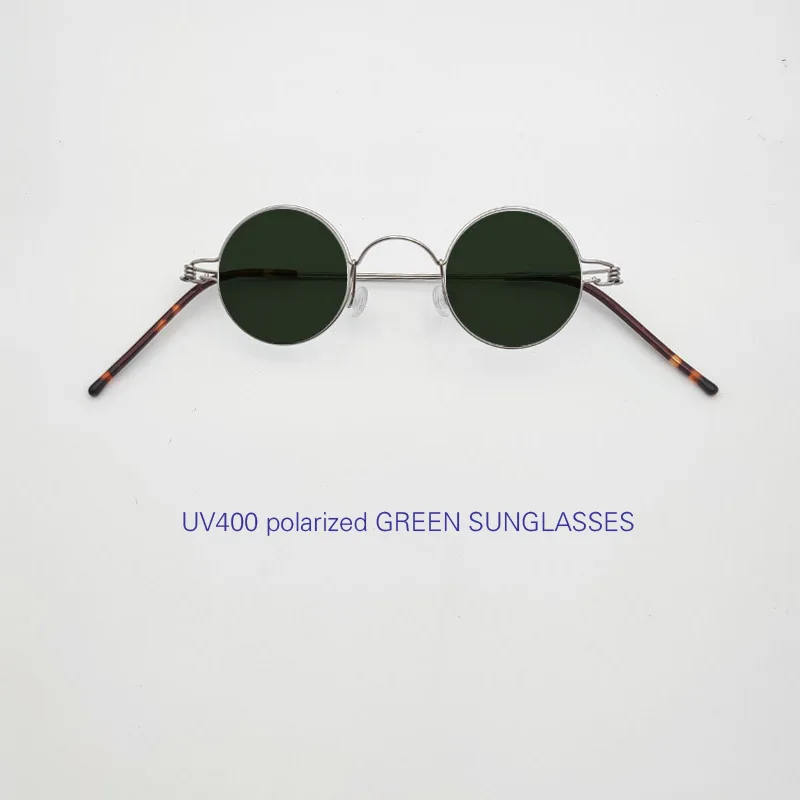 Vintage round diameter 35mm myopia prescription glasses handmade photosensitive graying, brown reading eyeglasses