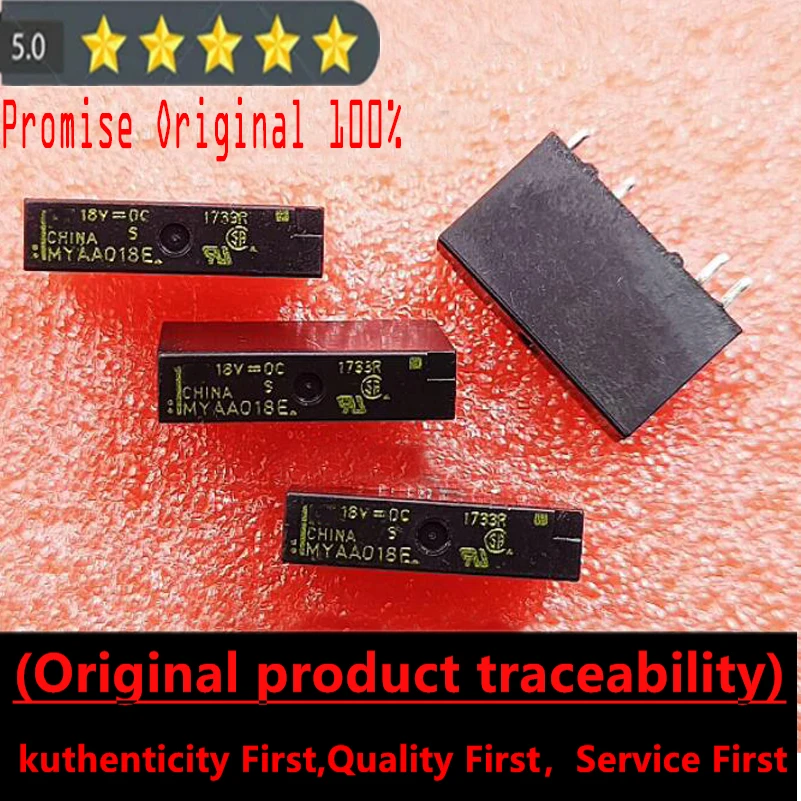 Relé eletromagnético DC, Único Normalmente Aberto, 100% Original, MYAA018E, 18V, 5A, MYAA018E, 4-pin