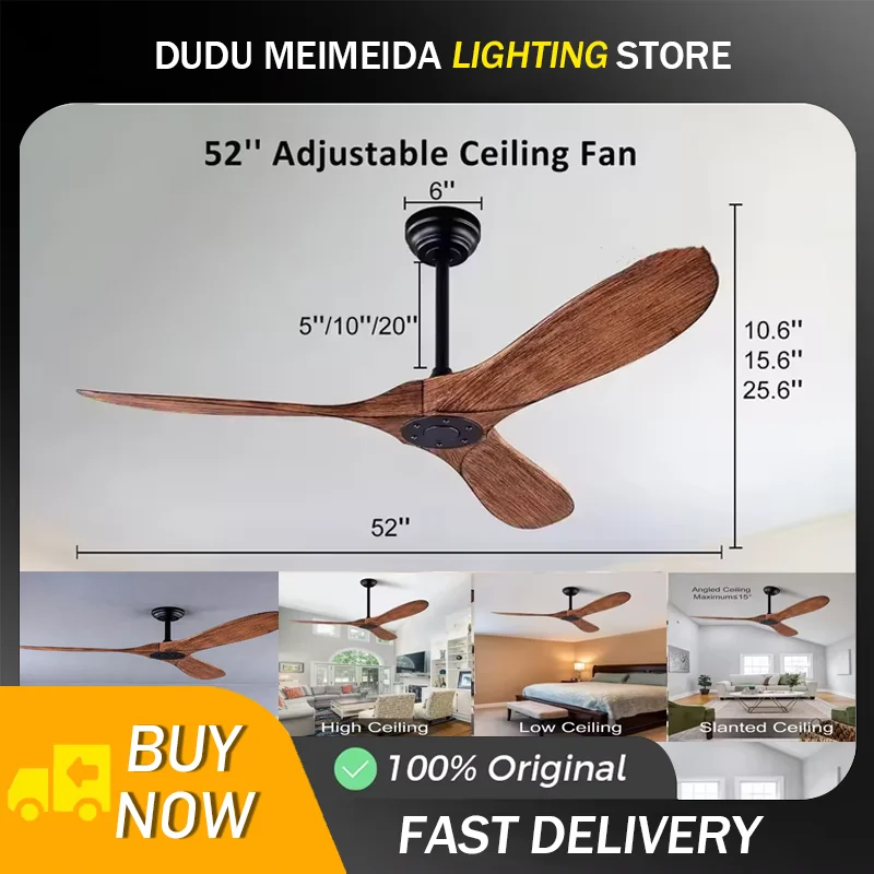 85V - 260V Big 60 Inch ABS Bland Ceiling Fan with LED DC Motor Remote Control fans for home industrial fans
