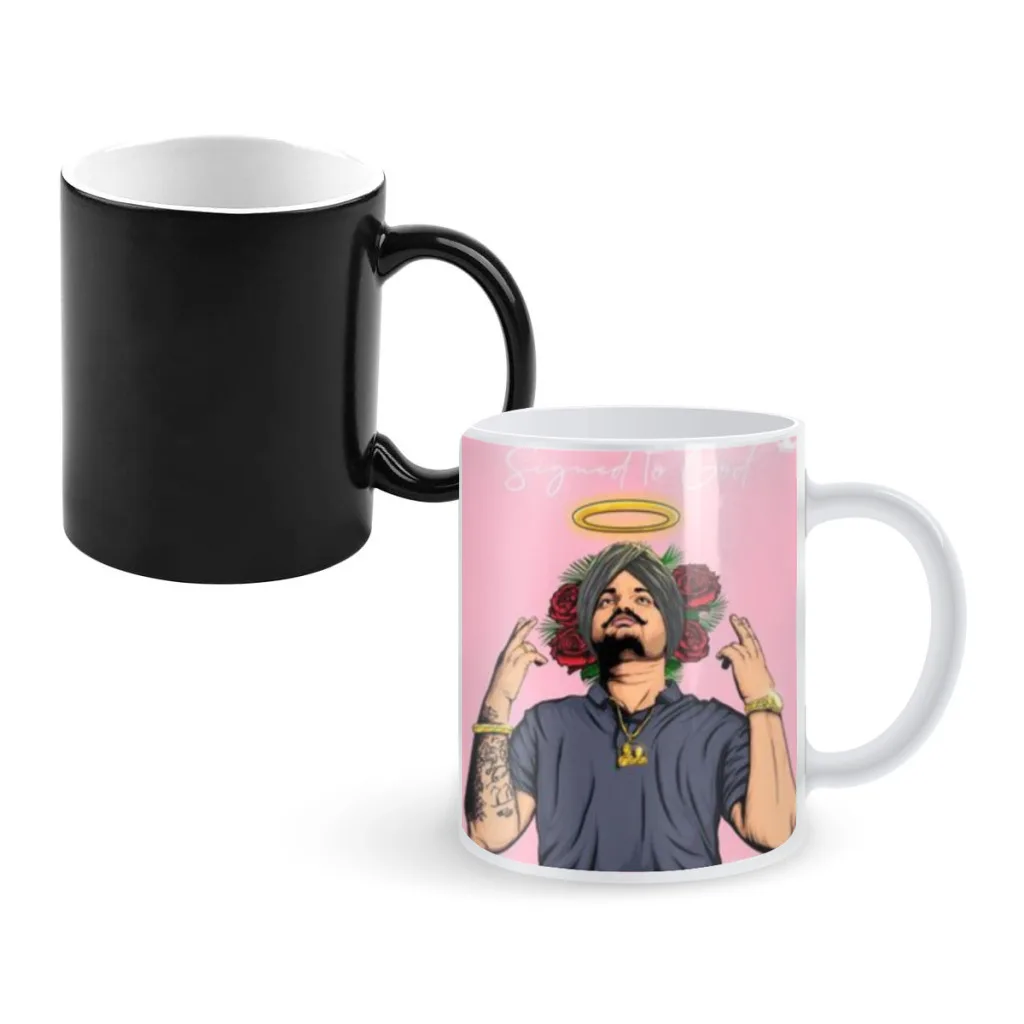 

Sidhu Moose Wala Singer Anime Creativity Change Color Chang mug Ceramic mug Hot Coffee Cup Breakfast Cup mug Friend Gift