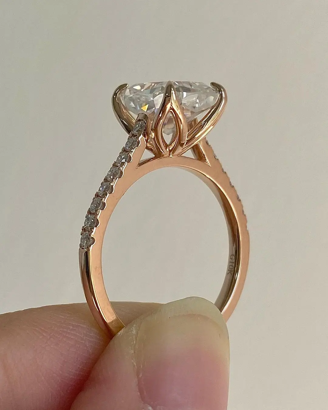 VOVGEMINI 2 carati anello Moissanite 6x8mm taglio cuscino puro reale 18 carati rosa giallo oro bianco 585 gioielli di alta qualità per il matrimonio