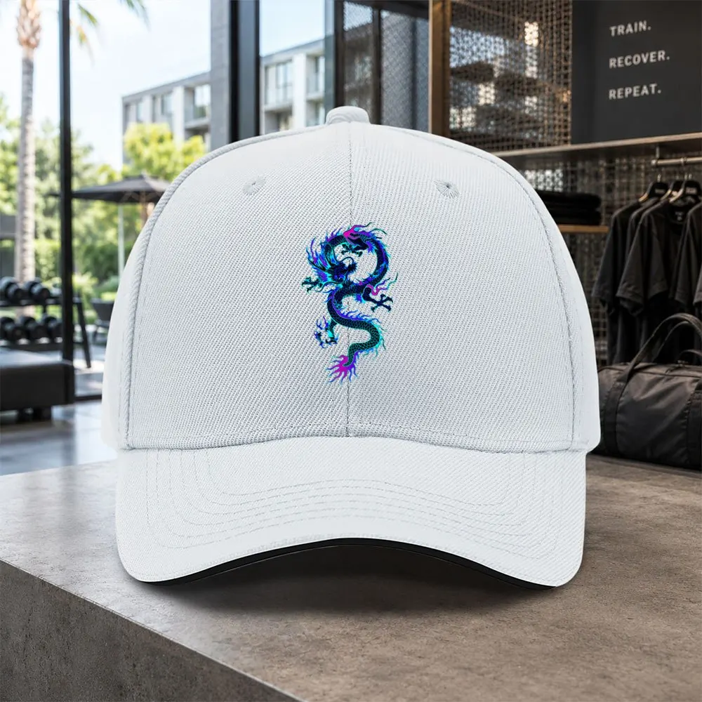 Iridescent Flame Dragon Baseball Cap Unisex Adjustable Casual Hat for Daily Outdoor Hip Hop