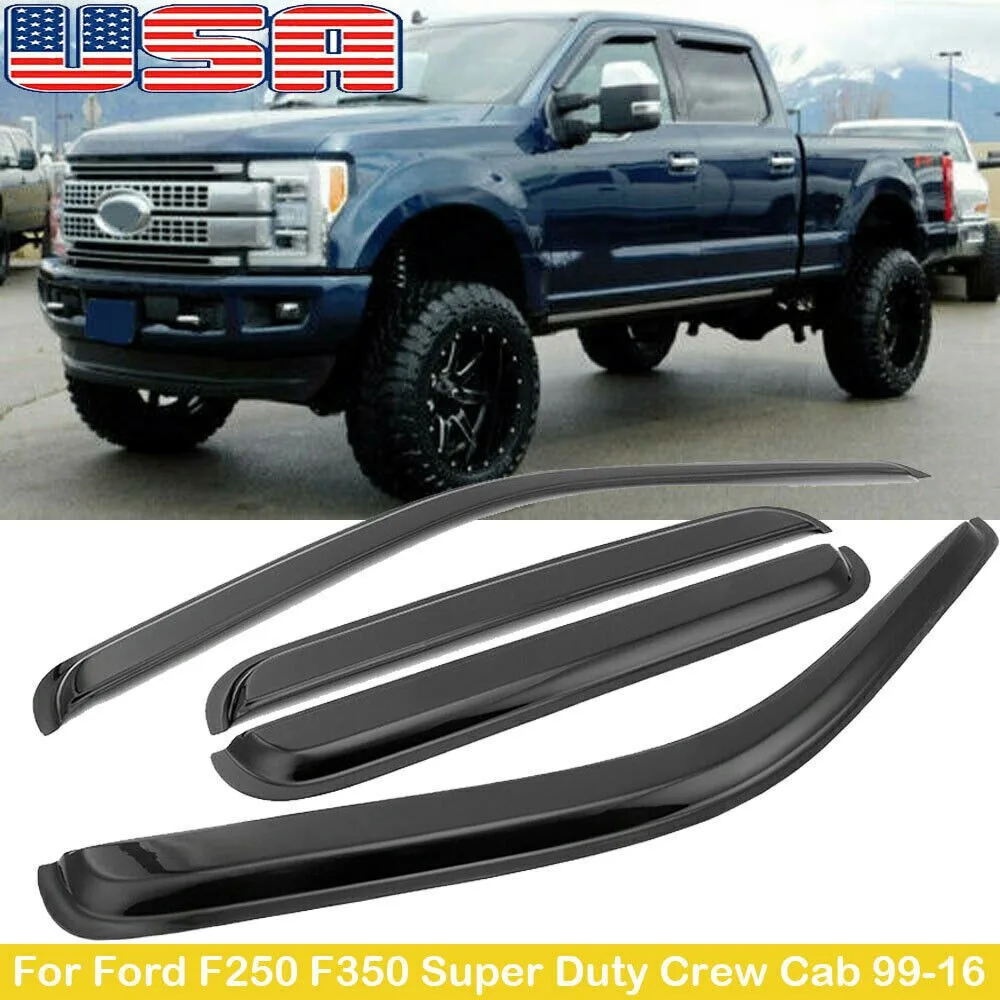 

For Ford F250 F350 Super Duty Crew Cab 99-16 Window Visor Rain Guard Vent Shade