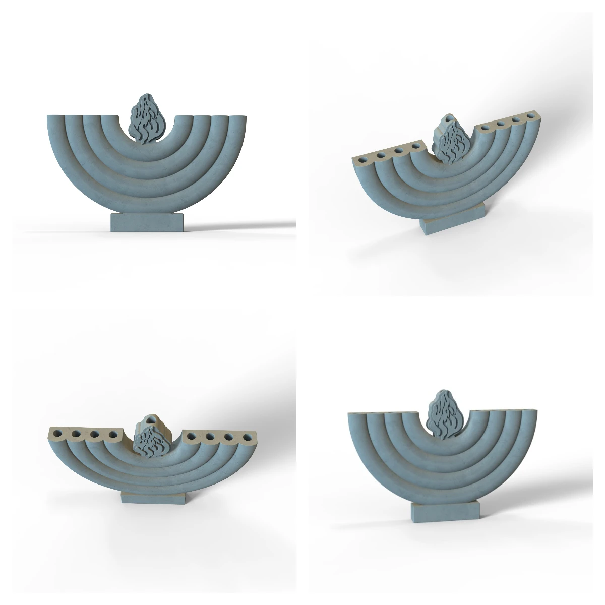 Silicone Mold For Handmade Concrete Hanukkah Menorah，9-hole Candlestick Molds ，Unique Chanukah Jewish Gifts，DIY Molds