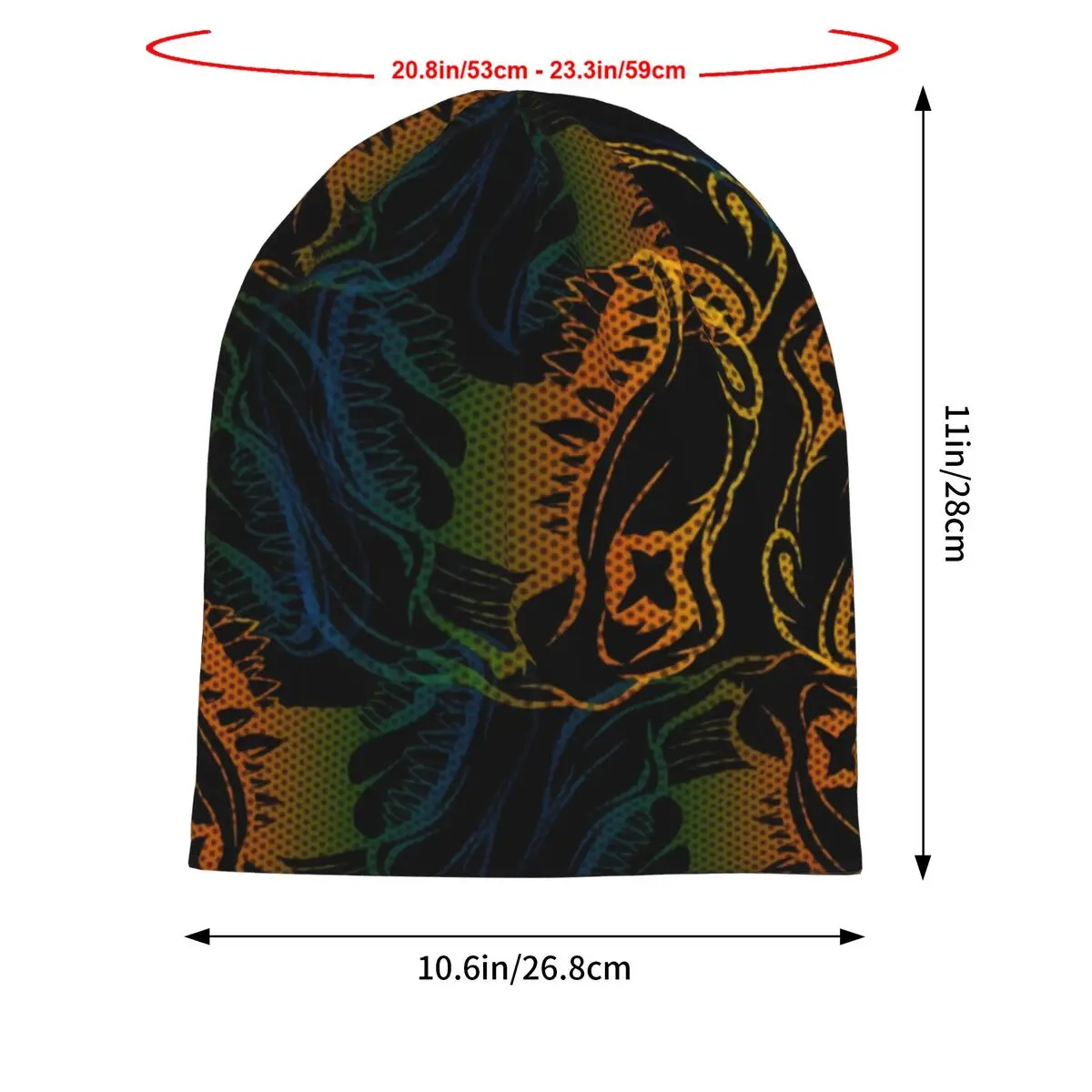 Colourful Line Dinosaur Washed Thin Bonnet Outdoor Casual Beanies Protection Men Women Hats