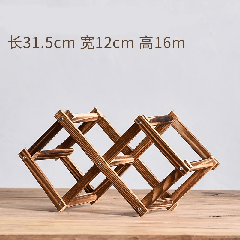 Folding Wooden Wine Rack, Wine Storage Shelf, Household Decoration Supplies, Free Installation, 3-10 Bottles