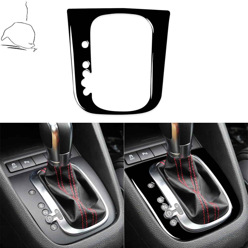 

For Volkswagen Golf 6 Gti R MK6 08-12 Scirocco 09-16 Piano Black Gear Shift Panel Cover Trim Car Interior Accessories Sticker