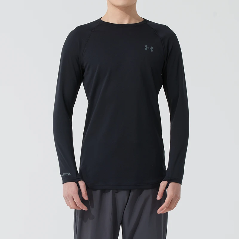 

Мужская спортивная футболка с длинными рукавами Under Armour для активного отдыха и альпинизма, повседневная универсальная одежда с круглым вырезом для бега и тренировок 1343243-001