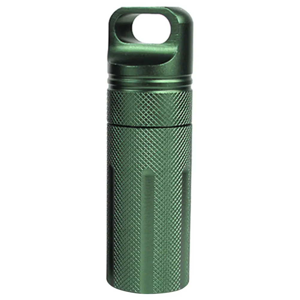 

WaterProof Portable Medicine Holder Travel Size Pill ganizer Small Army Green Case Outdoor Camping Hiking Storage Container