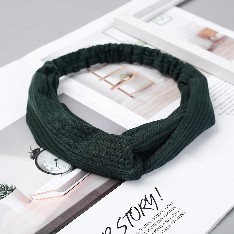 Vintage Suede Soft Cross Knot Elastic Headband for Women Girls Summer Soild Color Turban Bandanas Hair Bands Hair Accessories