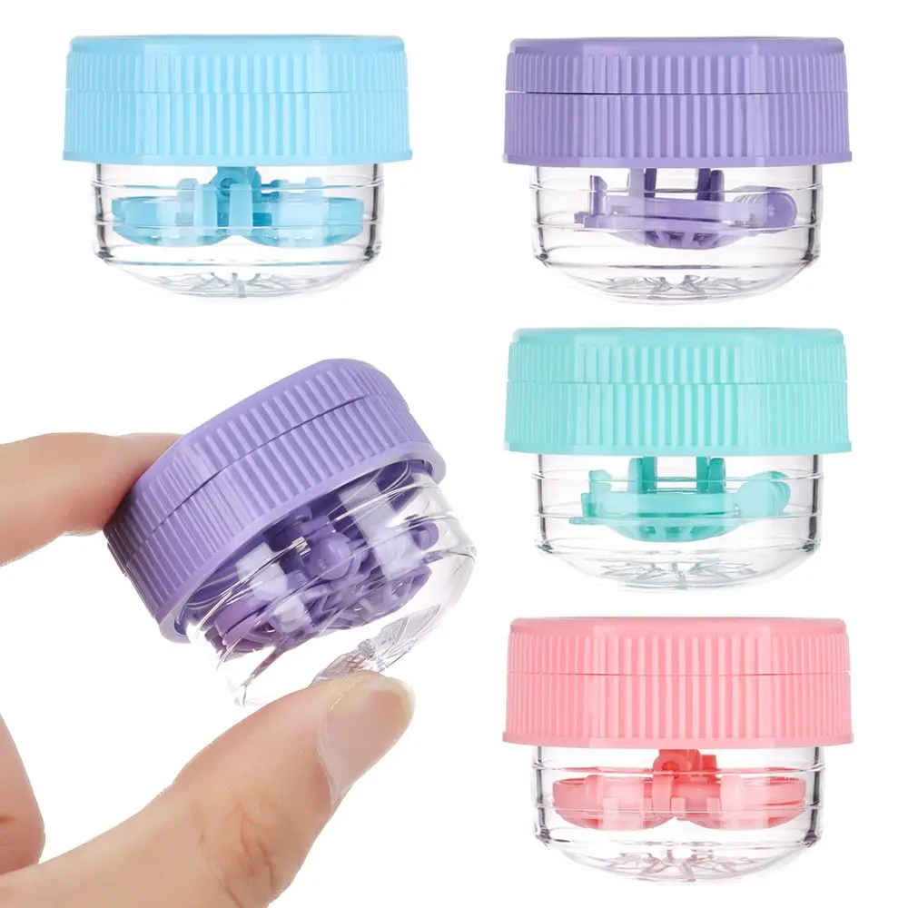 Travel Portable Manually Glasses Lenses Container Glasses Storage Holder Contact Lens Cleaner Case Glasses Lenses Box