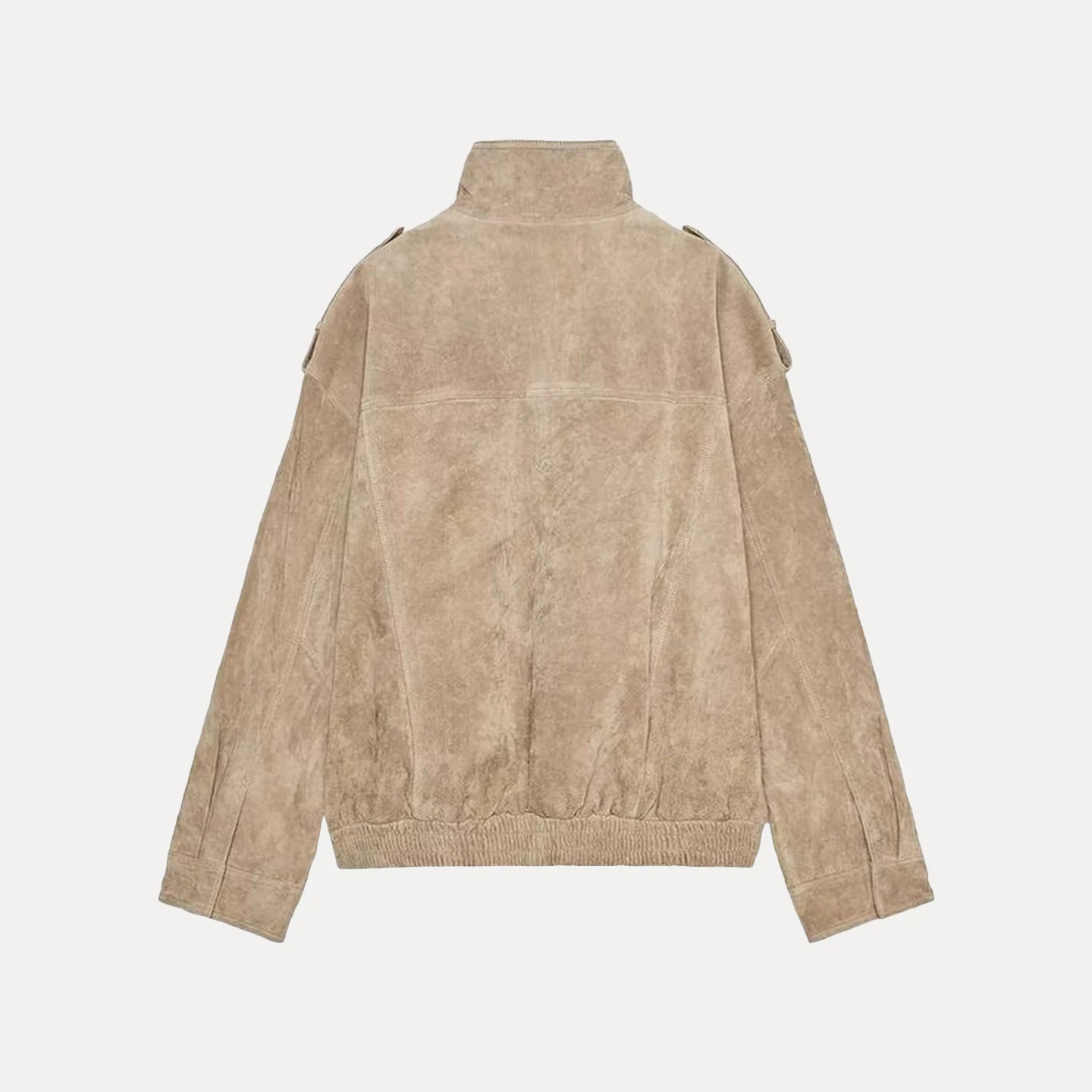 Damska kurtka skórzana na jesień 2025 z aksamitną teksturą, odzież wierzchnia, długi płaszcz na zamek błyskawiczny, casualowy płaszcz damski.