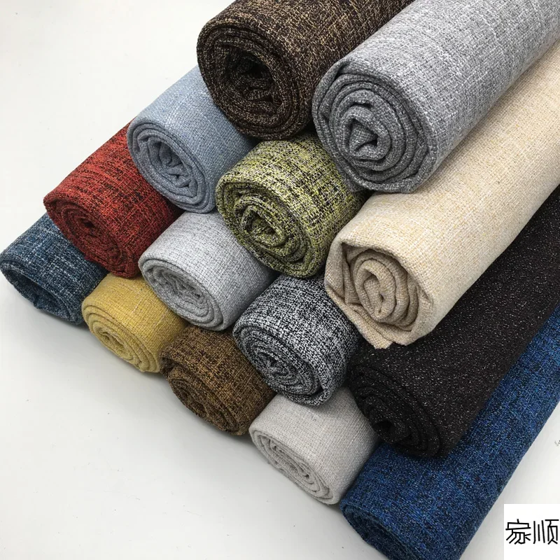 Thickend Cotton Linen Fabric Upholstery By The Meter for Sofa Cover Tablecloth Pillowcases Diy Sewing Cloth Wearable Plain Gray