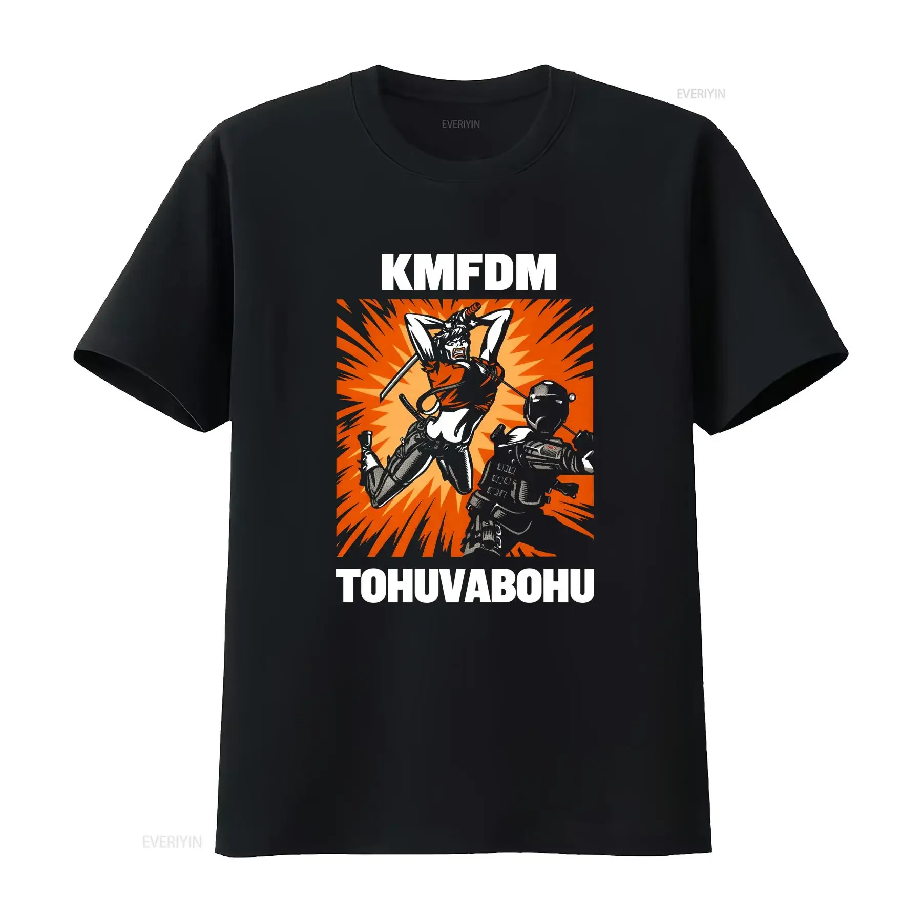 KMFDM Band Tohuvabohu Heavy Cotton Black All Size T Shirt SE394 vintage Washed Top For Everyday Wear streetwear Soft