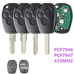 1 pz 3 pulsanti chiave a distanza 433MHz PCF7946 PCF7947 Chip per Renault Duster Modus Clio 3 Twingo DACIA Logan Sandero Kangoo