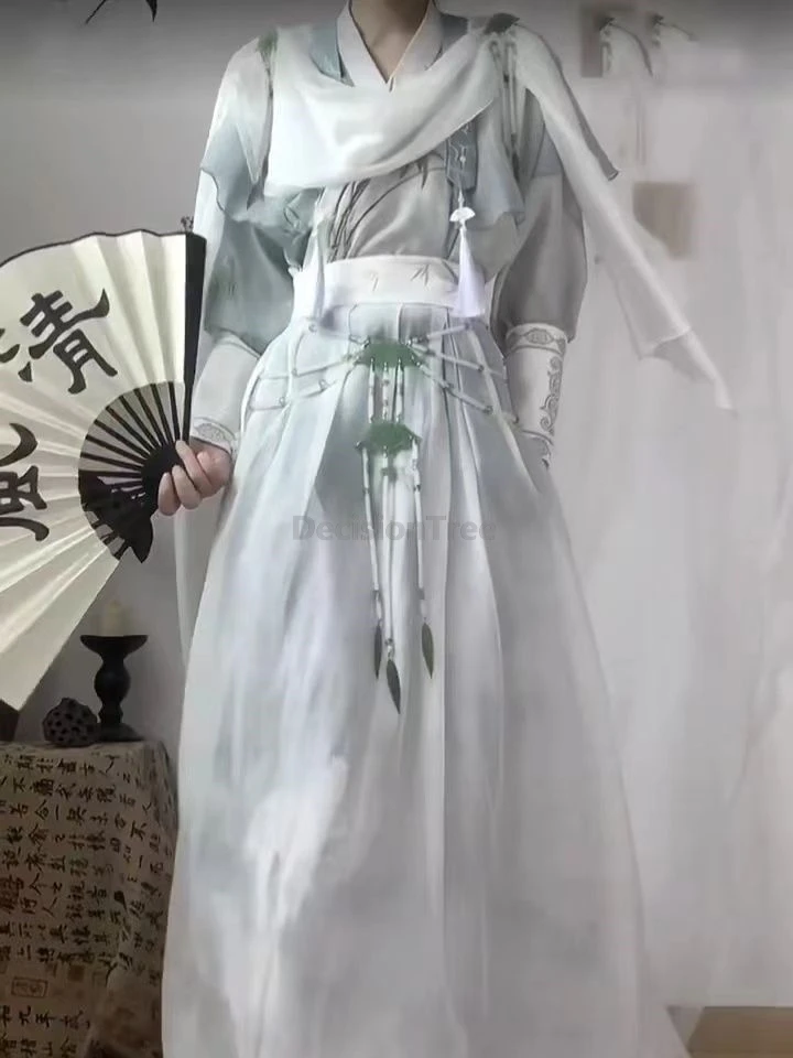 2025년 웨이진 스타일 현샤 드라마 남성용 한복 중국 고대 스타일 무술 요소 한복 개선된 요정 자수 데일리 의상