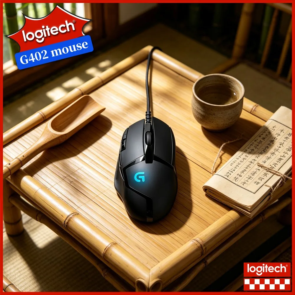 Logitech G402 Gaming Mouse Wired 4000 DPI 8 Buttons 1Ms Response Fusion Engine Ergonomic For Laptop Gamer