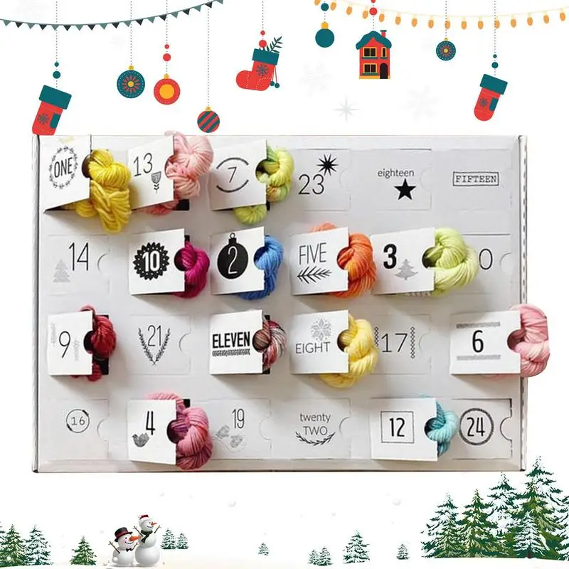 

Wool Advent Calendar 2024 Christmas Countdown 24 Days 2024 Crochet Advent Calendar Yule Yarn Advent Calendar for Knitter Markers