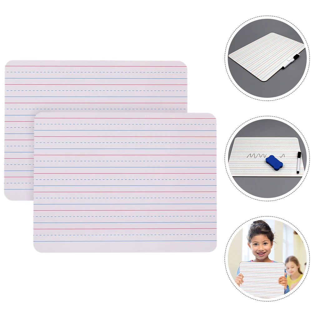 Tableau d'écriture Portable effaçable à sec pour étudiants, 2 pièces, tableau blanc de table, bloc-notes, tableaux mathématiques