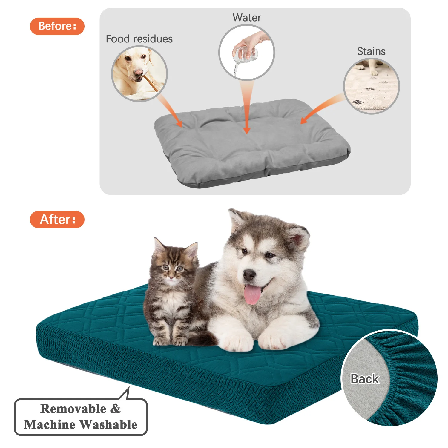 Dog Bed Covers Replacement Washable - Waterproof Dog Bed Covers Quilted, Water Absorbable Pet Puppy Bed Cover for Dog Cat