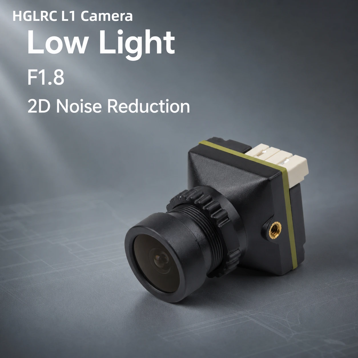 HGLRC L1 Analog FPV Camera 1/2.7-Inch CMOS 1200TVL 4.2um Pixel 5-24V 95mA@12V 19mm Compact Lightweight Body 2D DNR For FPV Drone