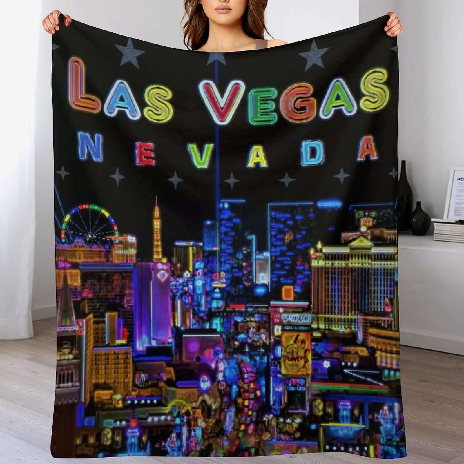 Las Vegas, Nevada Throw Blanket Easy Care Comfortable Blanket for Couch