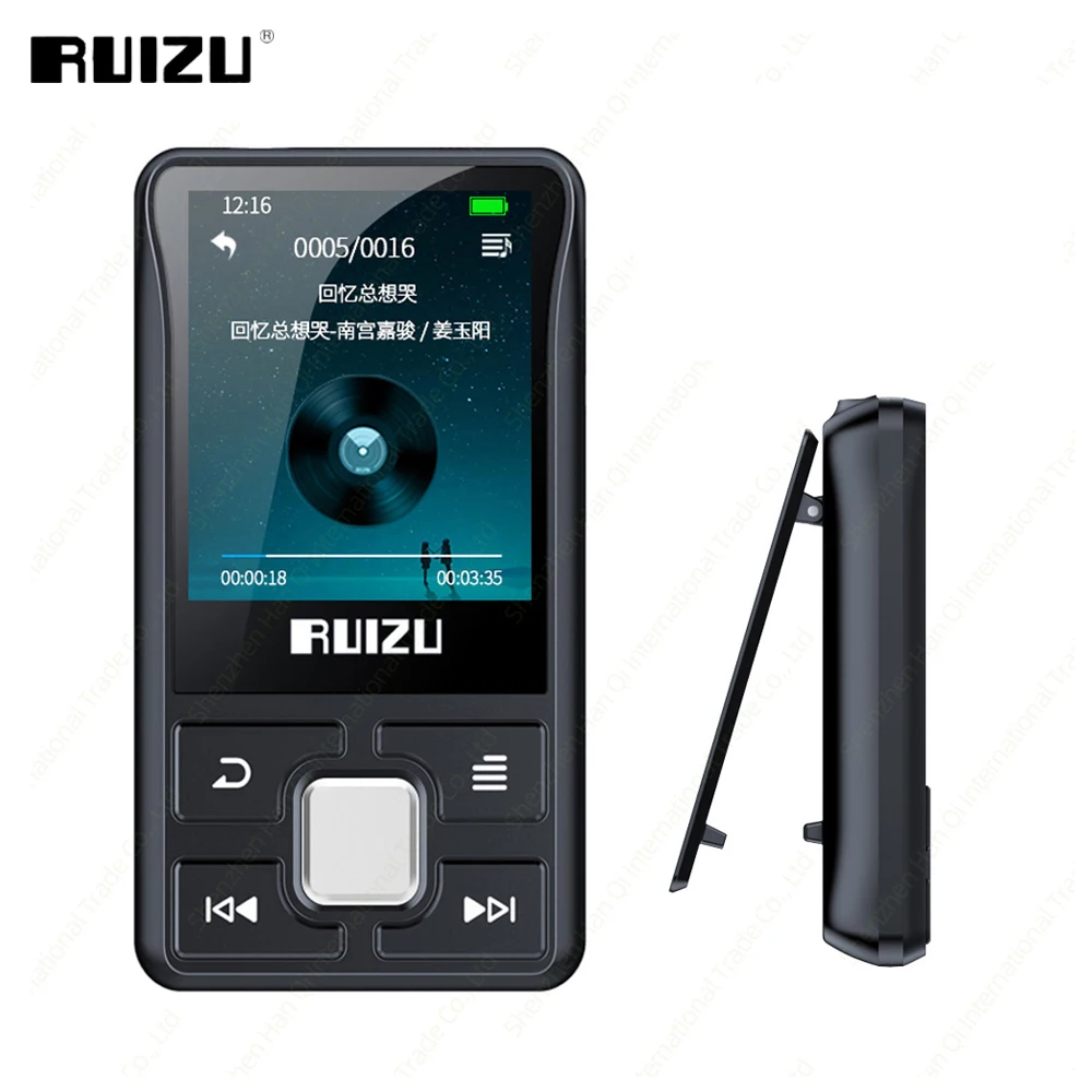 RUIZU X55 Bluetooth MP3 Player Mini Sports Clip Music Player Walkman Support FM Radio Recorder E-book Video Pedometer TF SD Card