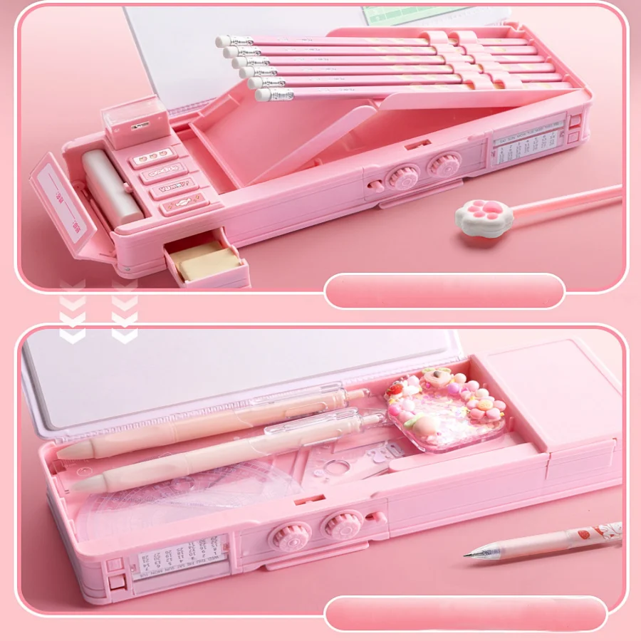 Multifunction Pencil Case Large Capacity Pencil Box With Coded Lock Mechanical Cute stationery Case Students Children Supply