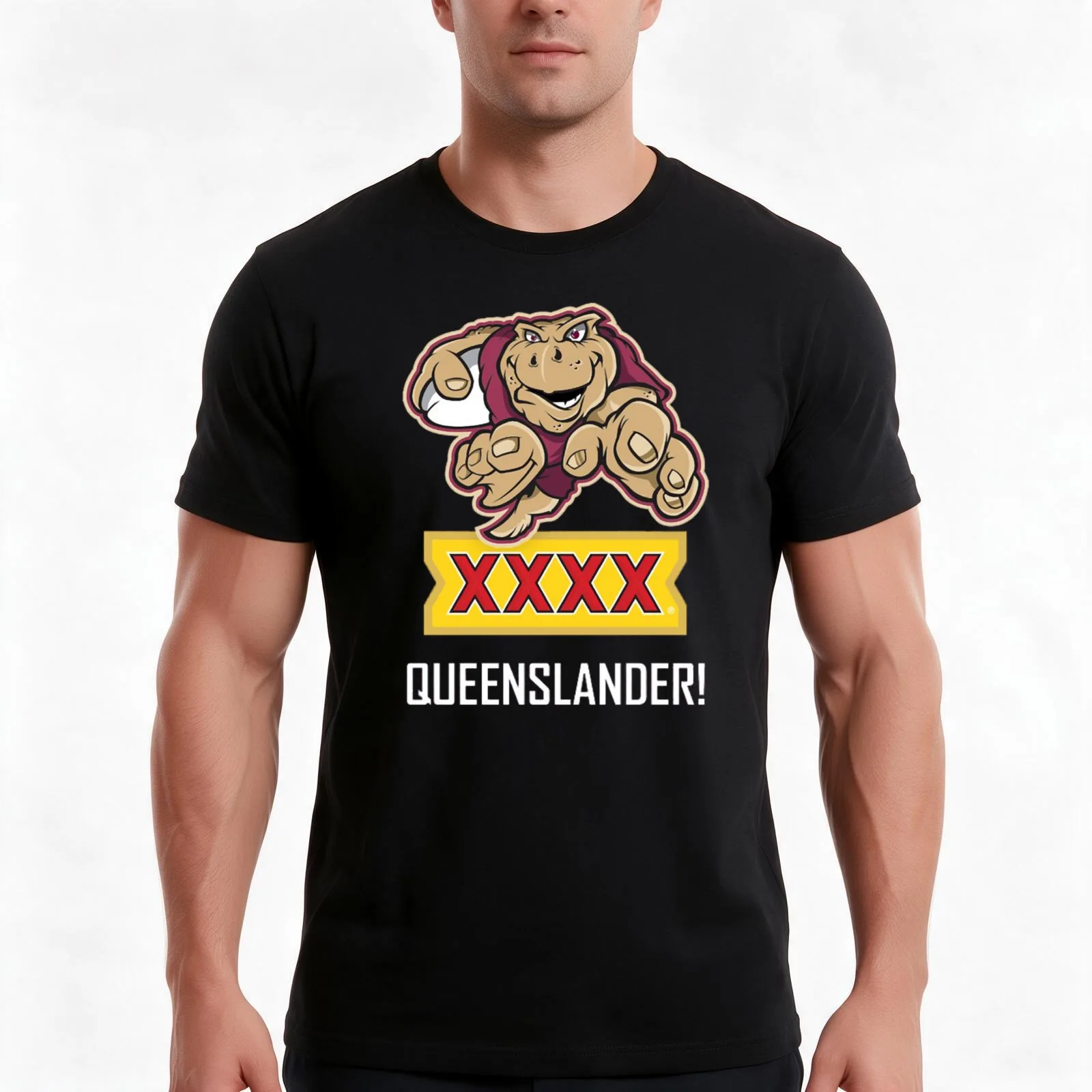 queensland maroons T-Shirt, Summer Casual Cotton Tee, Oversized Streetwear Tops, Vintage Graphic Print, Loose Fit Short Sleeve