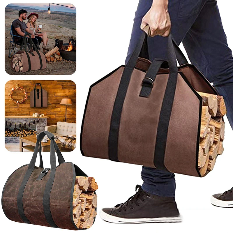 Outdoor Firewood Tote Bag Portable Durable Logging Bag Multifunctional Storage Bag