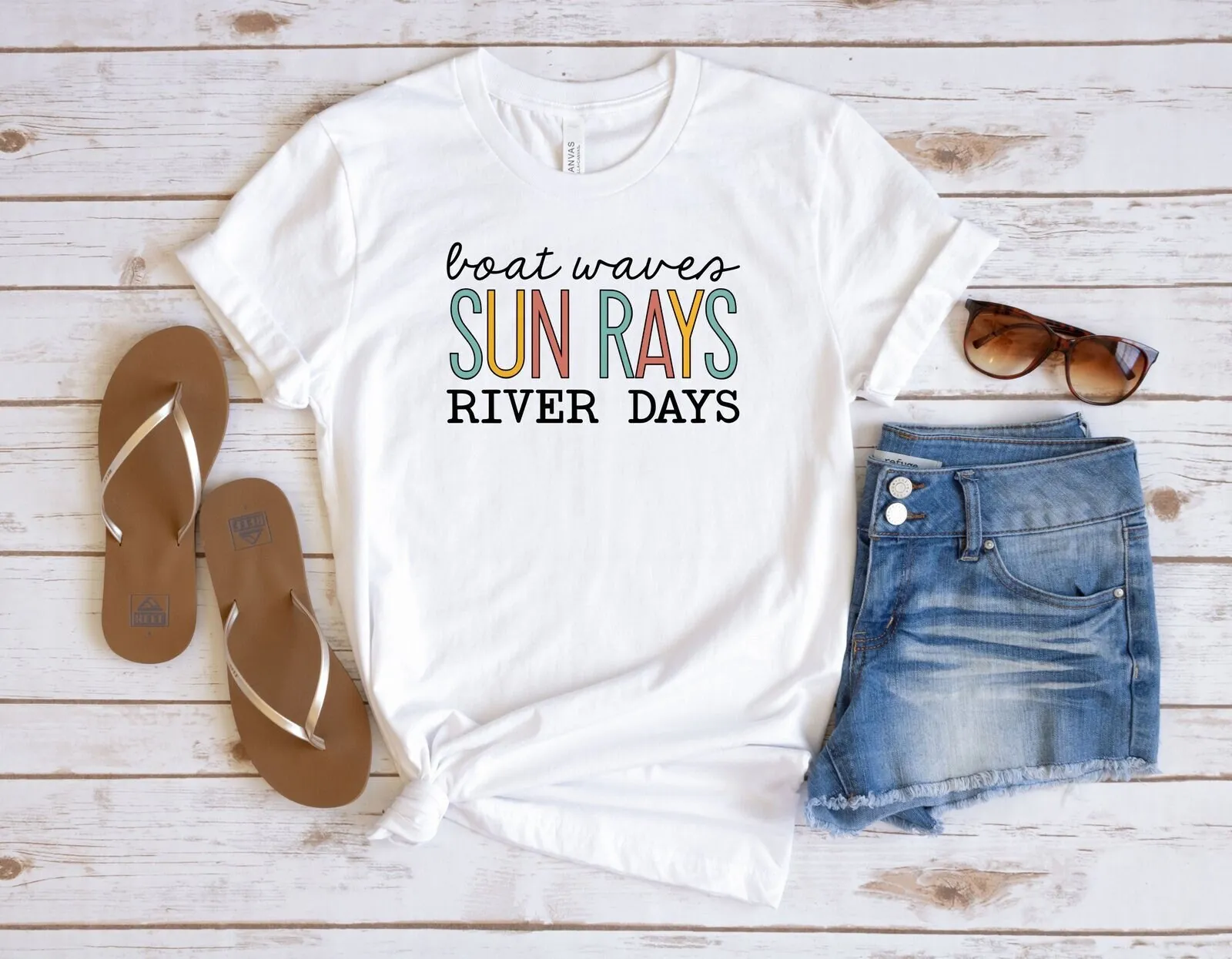 Sun Rays T Shirt Summer Trip River Days Boat Waves Family Camping Time Sunshine Beach