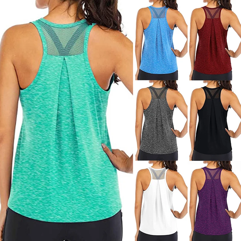 Yoga Vest Women Running Shirts Sleeveless Gym Tank Tops Women\'s Sportswear Quick Dry Breathable Workout Tank Top Fitness Clothes