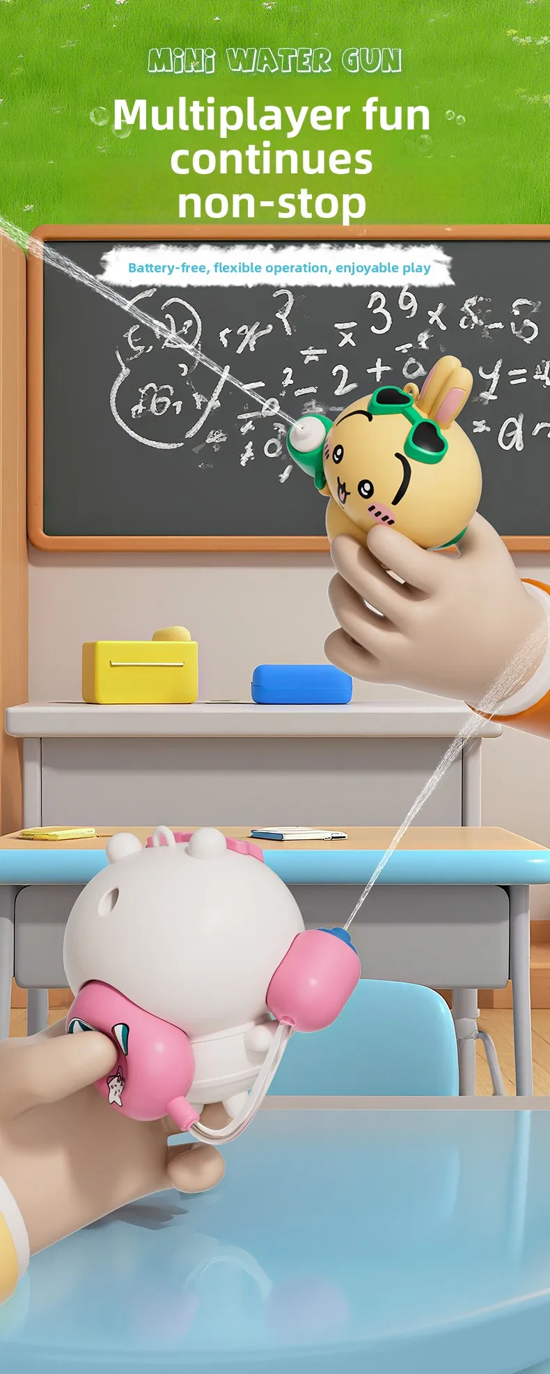 jiyi Wasserpistolen-Spielzeug-Schlüsselanhänger, süßer Usagi Hachiware Anhänger im Sommer-Design, Kawaii Sammler-Accessoire für Fans und Teenager – Detail 5