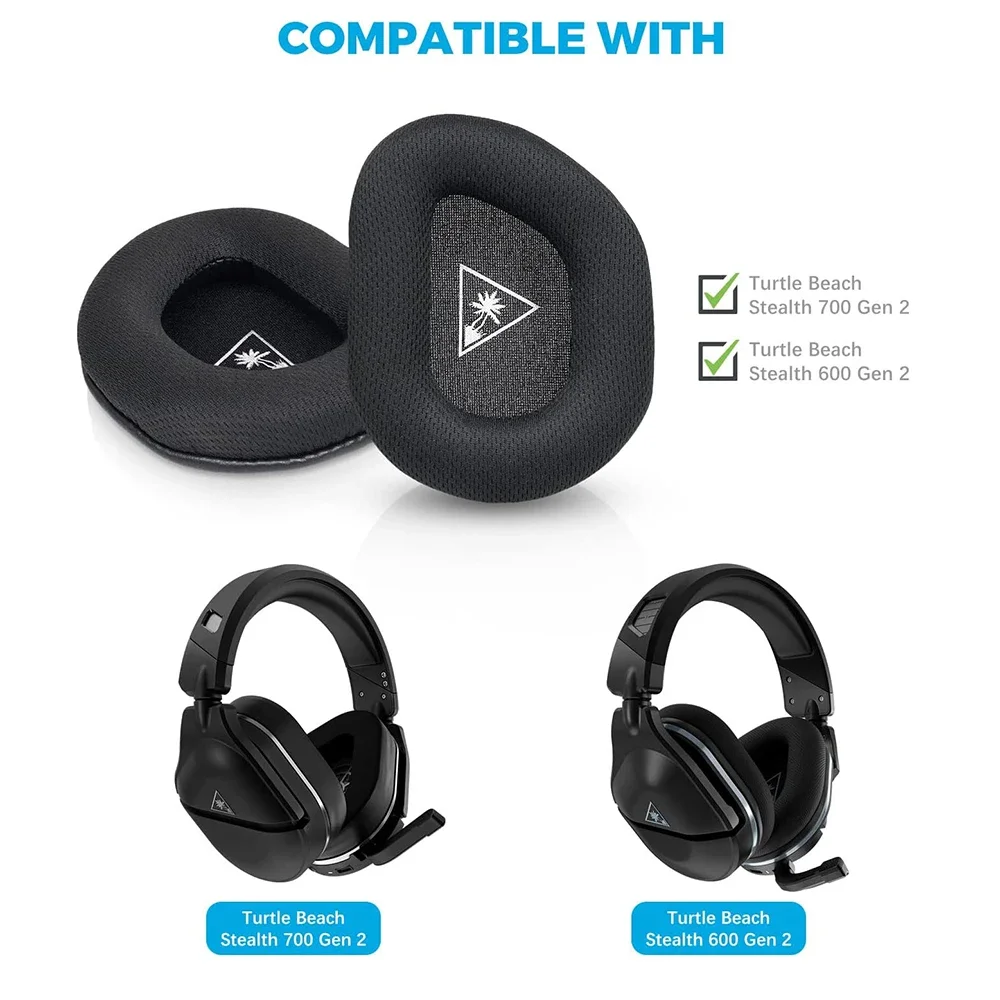 زوج واحد من وسادات الأذن للاستبدال وسادات الأذن وسادة الكعك لشاطئ السلحفاة الشبح 600 700 Gen 2 سماعات الألعاب اللاسلكية سماعات الألعاب