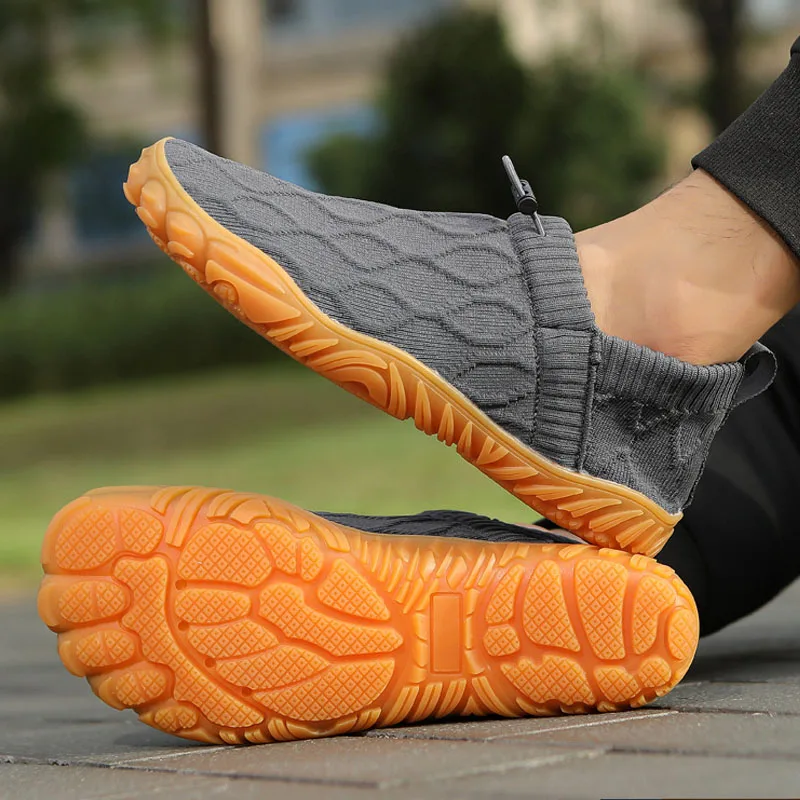 Trainers Men Sneakers Knitted Fitness Sports Shoes Elastic Band Slip-on Casual Shoes Male Non-slip Walking Jogging Running Shoes