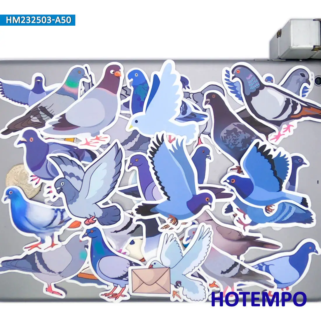 20/30/50PCS Pigeons Stickers Cute Bird Dove Cartoon Pattern Animal Decals for Kid Scrapbook Journal Luggage Laptop Phone Sticker