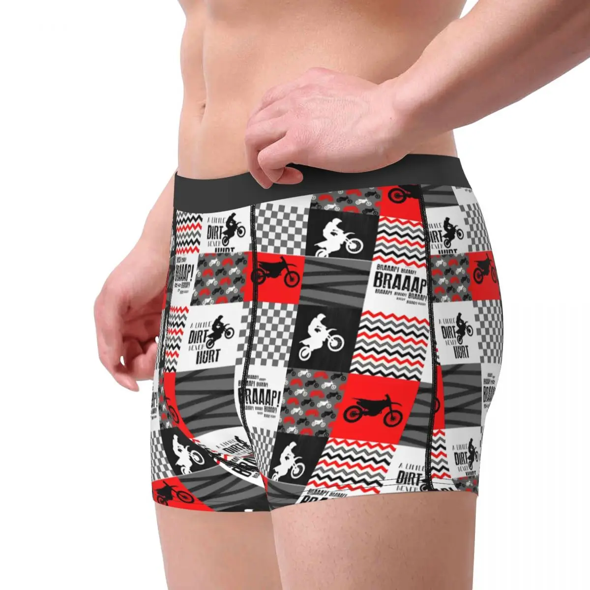 Men Dirt Bike Motocross Motorcycle Boxer Briefs Shorts Panties Breathable Underwear Cross-Rally Homme Funny S-XXL Underpants