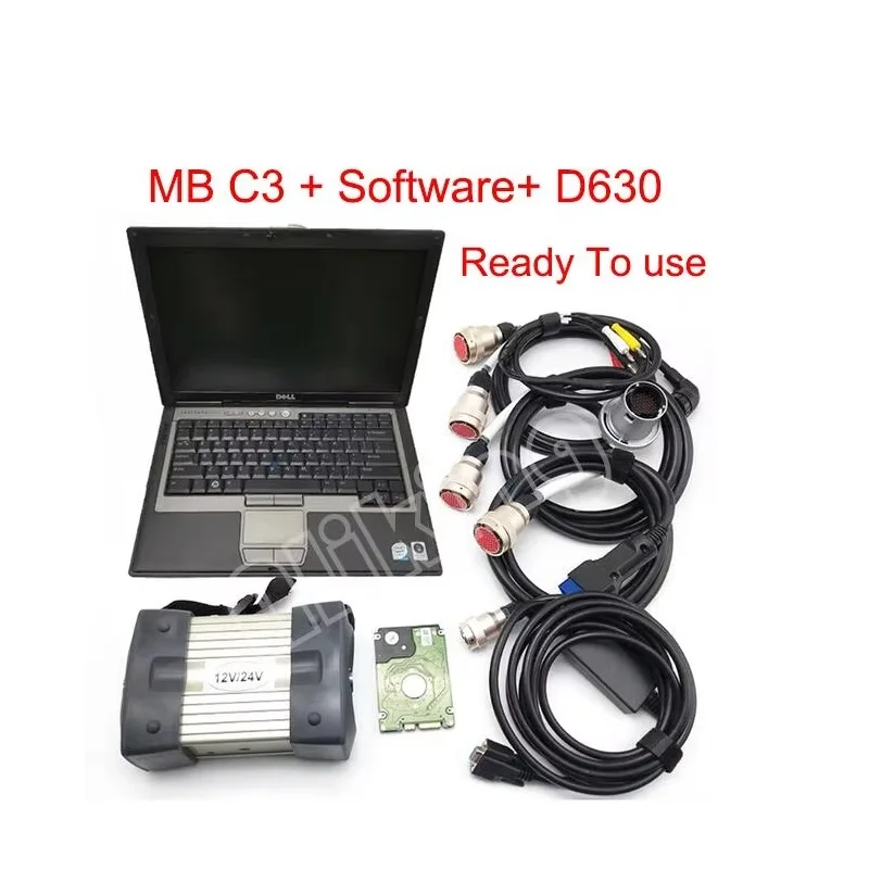 TOP Quality MB STAR C3 Pro Multiplexer OBD Auto diagnostic-Tool Green PCB STAR C3 for Car Truck with Software and Laptop D630