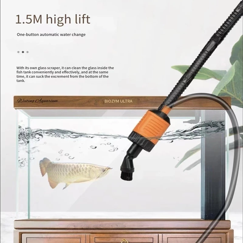 Fish tank multi-function electric fish tank cleaner pumping artifact fish tank cleaning brush suction toilet aquarium accessorie