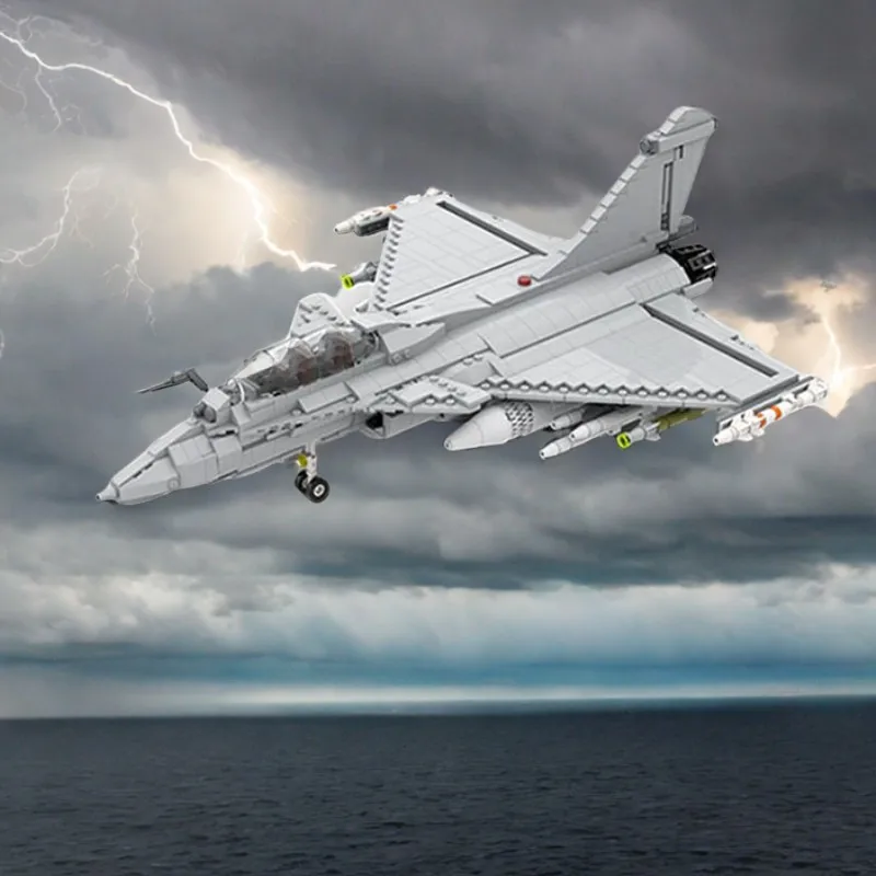 1216 Pcs Dassault Rafale 1:33 Scale Military Fighter Jet Custom MOC Creation Building BlocksToys Gift